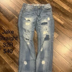 Distressed Blue Jeans